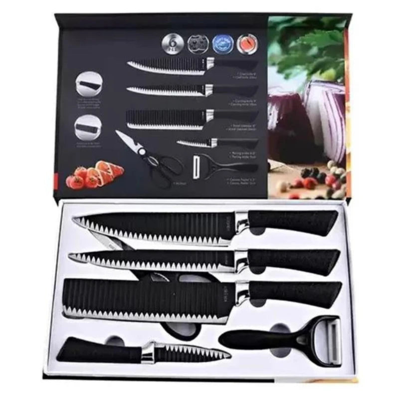 SET DE CUCHILLOS DE COCINA DE 6 EN 1 | PRECISION Y ESTILO EN CADA CORTE